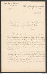 k.k. naturhistorisches Hofmuseum, Intendanzakten 1885-1896 (Hauer), Aktenzahl Z.279/1888, Seite 1